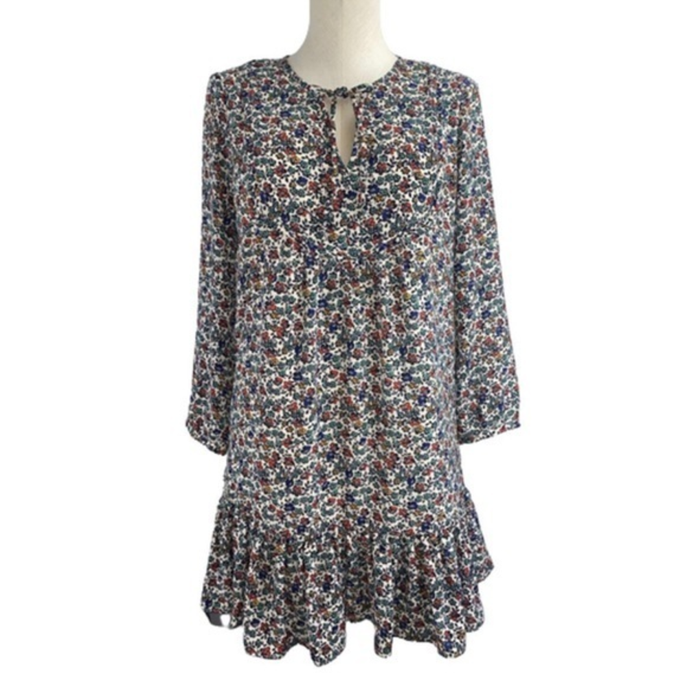 J.Crew Relaxed‎ Printed Dress Size Small Floral Dress Lined XXS